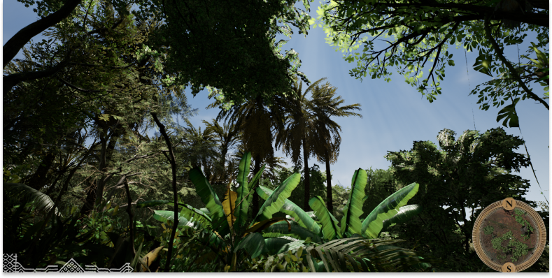 Bunce Island screenshot view of sky through the trees